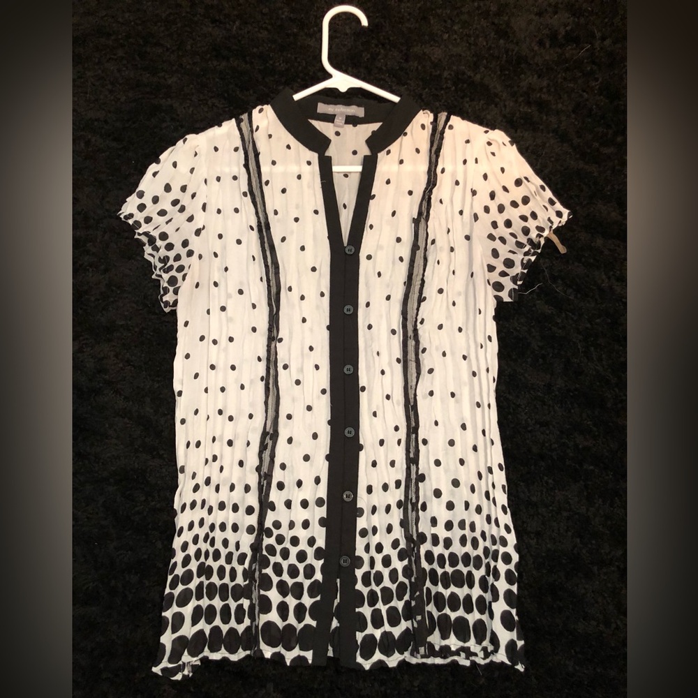 Polka-dotted Pleated Blouse
